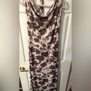 See You Monday Floral Dress in Cream and Brown